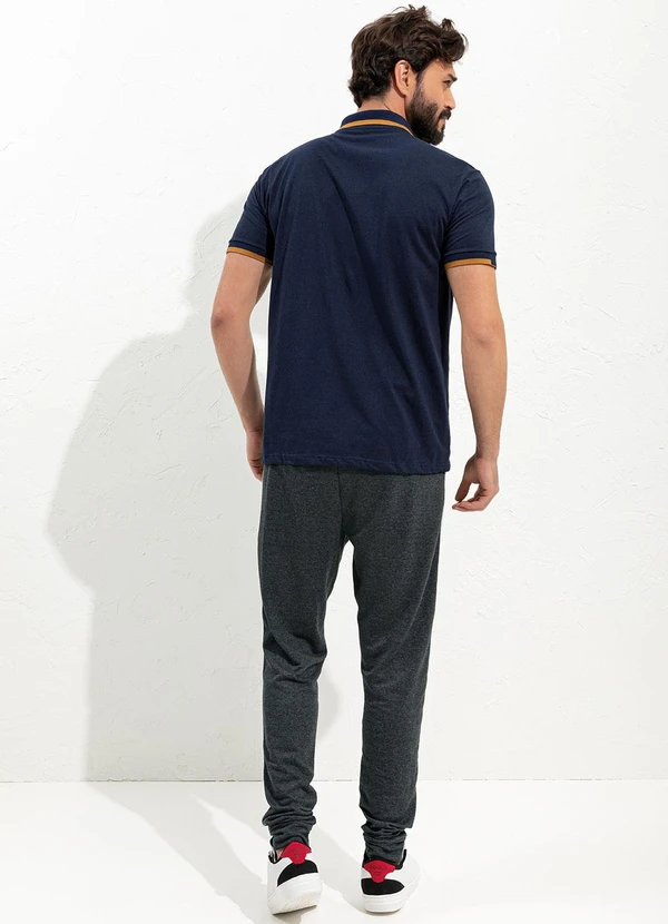 Moda Pop - Blusa Azul Marinho em Malha de Algodão 4