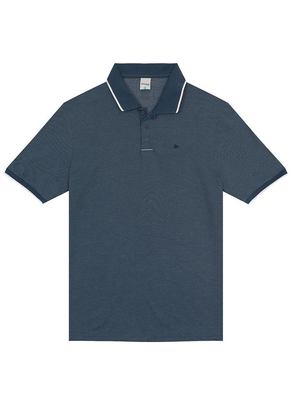 Malwee - Camisa Azul Escuro Polo Maquinetada