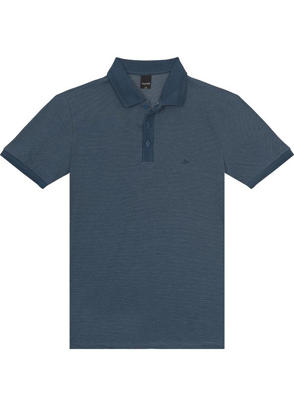 Malwee - Camisa Azul Marinho Polo Slim Maquinetada