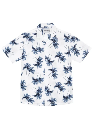 Malwee - Camisa Branco Tradicional Folhagens - MALWEE
