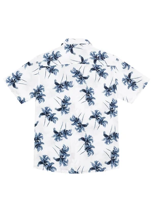 Malwee - Camisa Branco Tradicional Folhagens - MALWEE