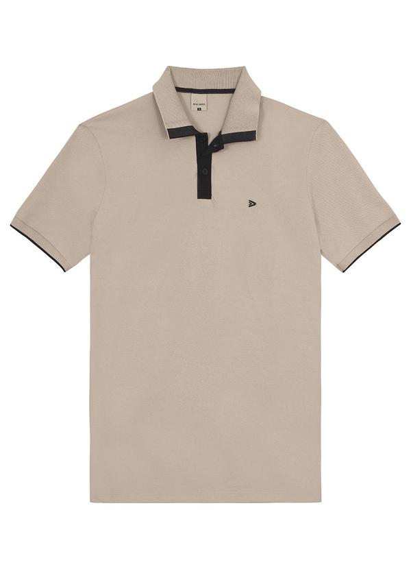 Malwee - Camisa Cinza Claro Polo Slim em Piquet
