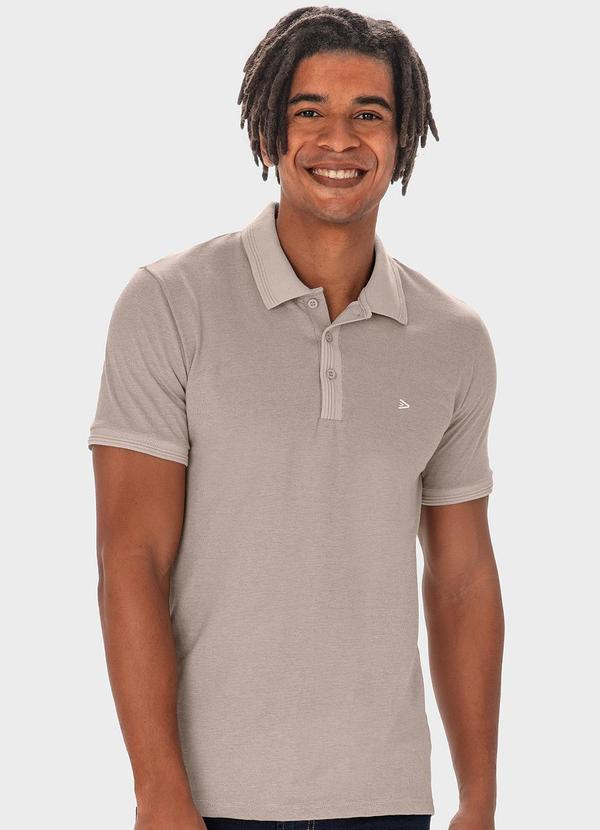 Malwee - Camisa Cinza Claro Polo Slim Maquinetada