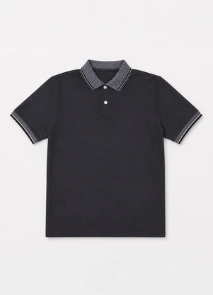 Yends Fashion - Camisa Gola Polo Masculina Piquet Premium Chumbo - YENDS FASHION
