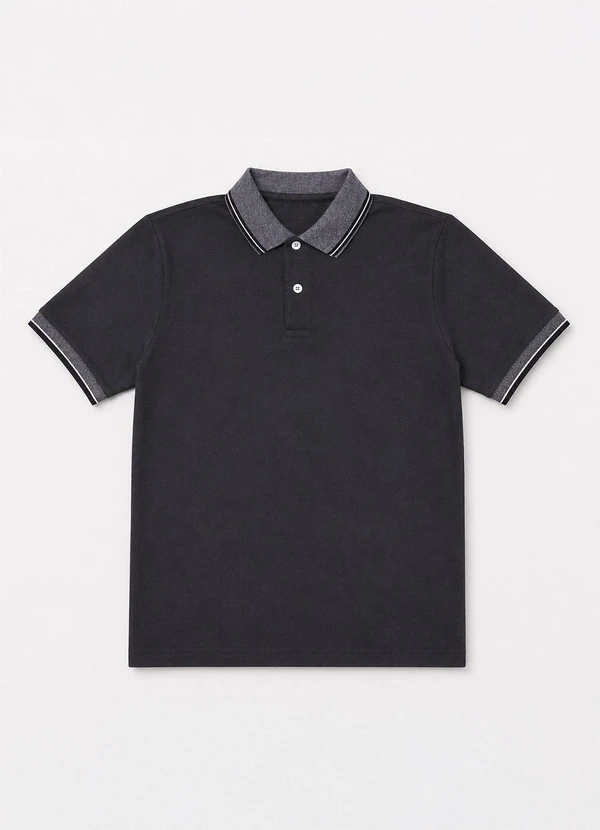 Yends Fashion - Camisa Gola Polo Masculina Piquet Premium Chumbo
