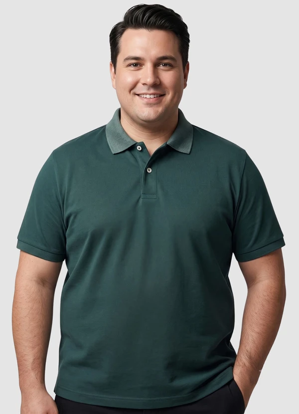 Yends Fashion - Camisa Gola Polo Masculina Piquet Premium Verde