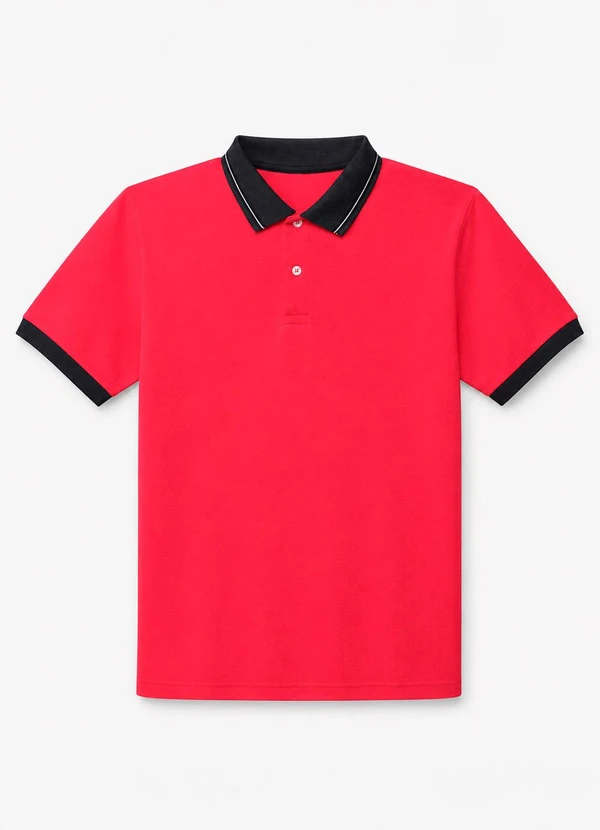 Yends Fashion - Camisa Gola Polo Masculina Piquet Premium Verm