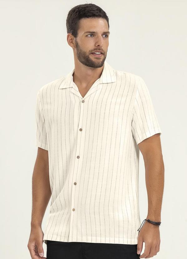 Diametro - Camisa Masculina em Linho Bege
