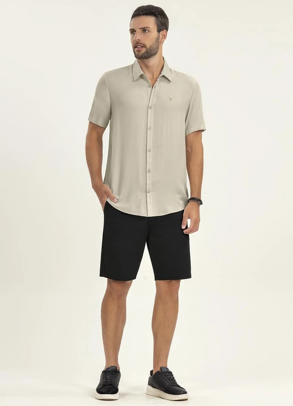 Diametro - Camisa Masculina Manga Curta Bege 2