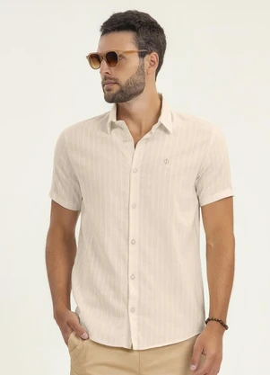 Diametro - Camisa Masculina Manga Curta Bege - DIAMETRO