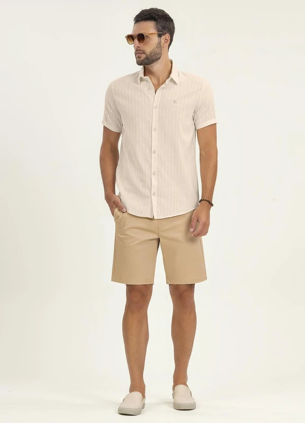 Diametro - Camisa Masculina Manga Curta Bege 2