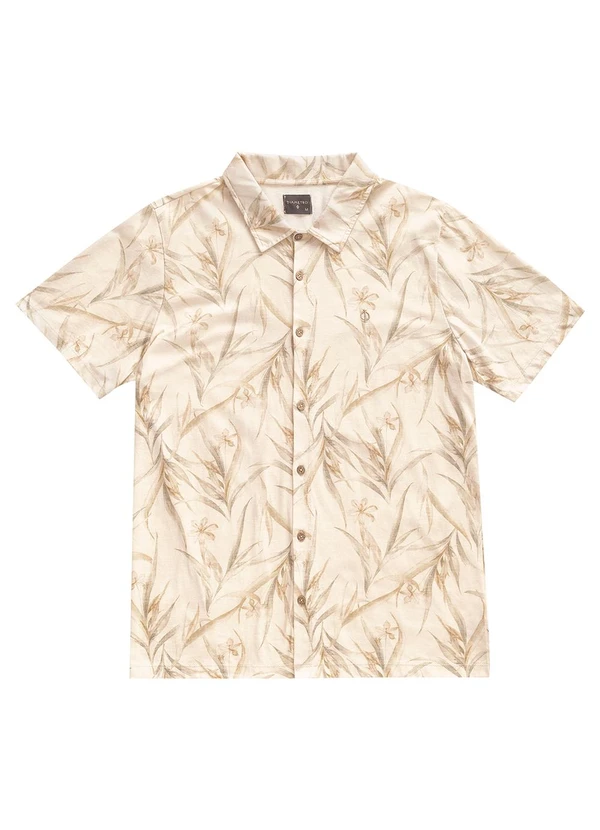 Diametro - Camisa Masculina Manga Curta Meia Malha Bege 2