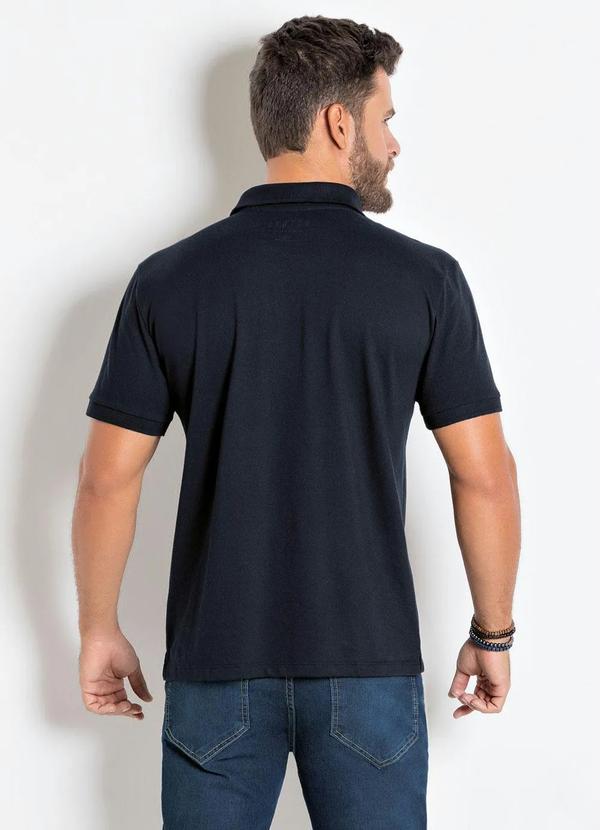 Outlet - Camisa Polo Actual Preta Básica em Piquet 2