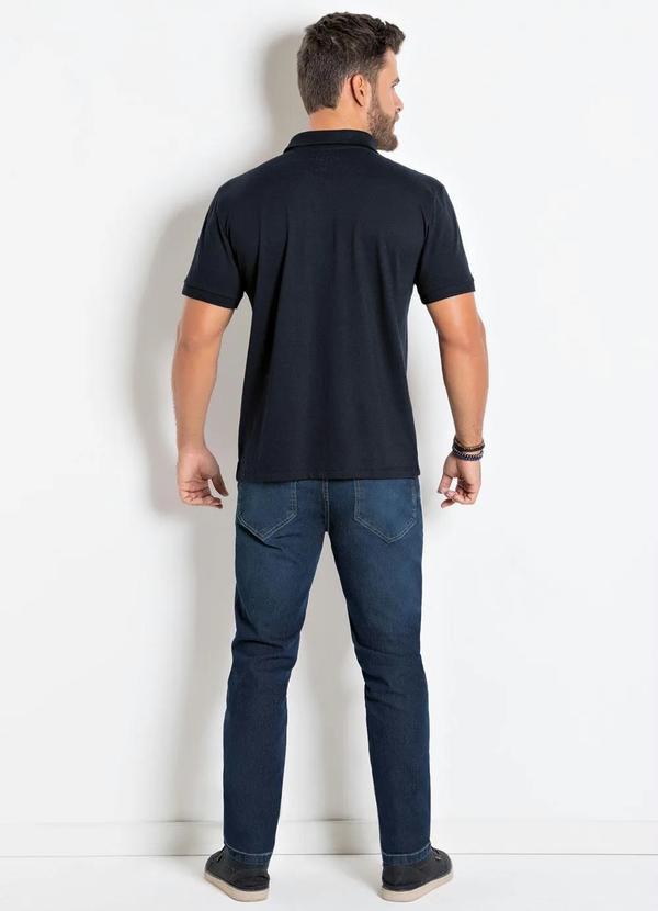 Outlet - Camisa Polo Actual Preta Básica em Piquet 4
