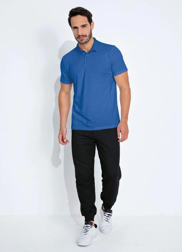 Basicamente - Camisa Polo Azul Basicamente 2
