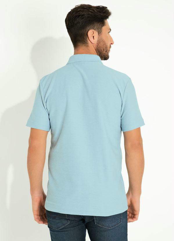 Cia Gota - Camisa Polo Azul Claro Malha Gorgurão Cia Gota 2