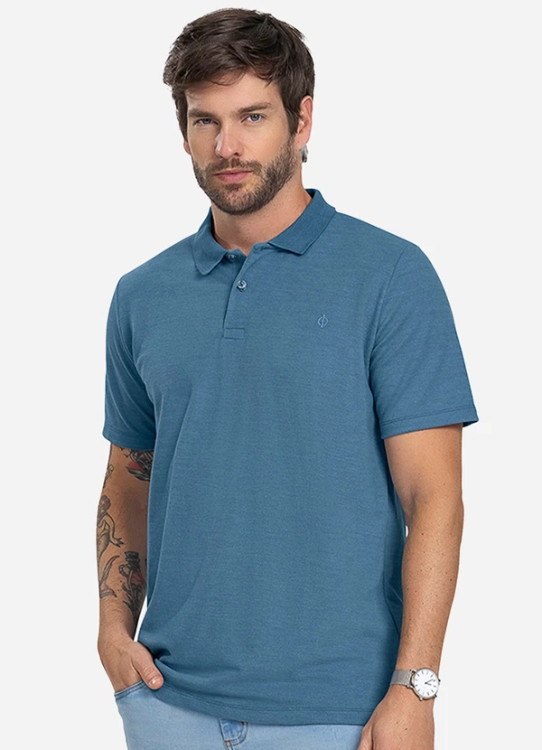 Diametro - Camisa Polo Básica Masculina Azul