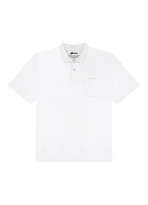 Fico - Camisa Polo Básica Plus Size com Bolso Branco - FICO