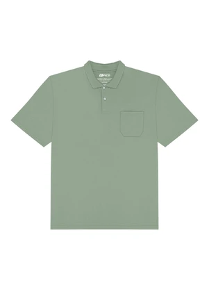 Fico - Camisa Polo Básica Plus Size com Bolso Verde - FICO