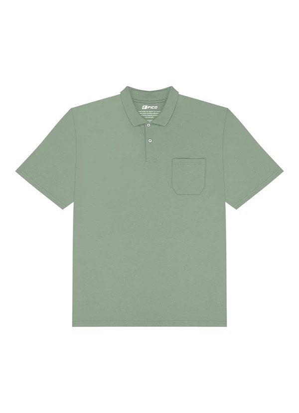 Fico - Camisa Polo Básica Plus Size com Bolso Verde
