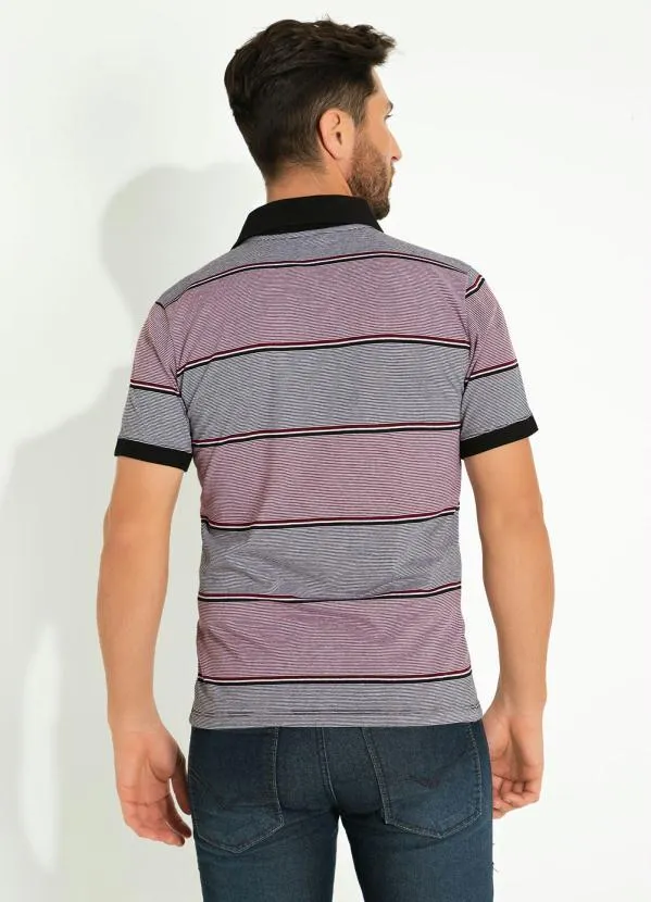 Cia Gota - Camisa Polo Bordô Listra com Retilínea Cia Gota 2