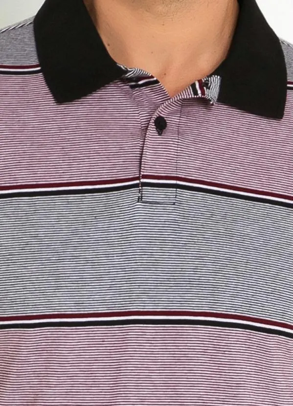 Cia Gota - Camisa Polo Bordô Listra com Retilínea Cia Gota 3