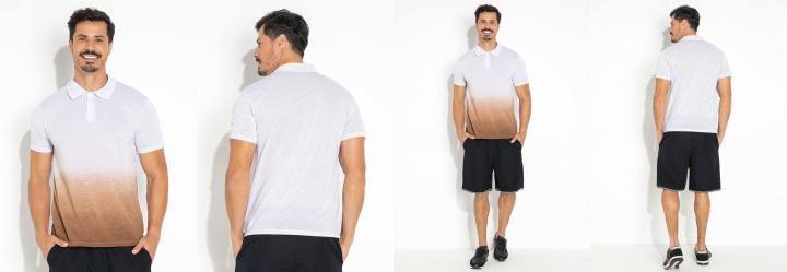 Camisa Polo Branca com Botes