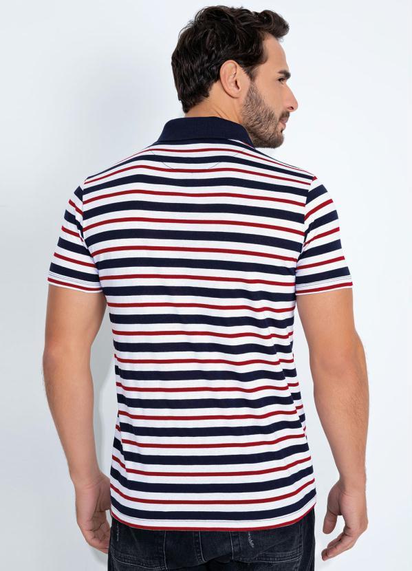 Cia Gota - Camisa Polo Branca com Listras Cia Gota 2