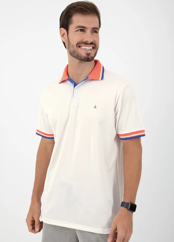 Actual - Camisa Polo Branca com Retilinea Contrastante