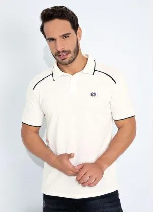 Camisa Polo (Branco) com Recortes Cia Gota - CIA GOTA