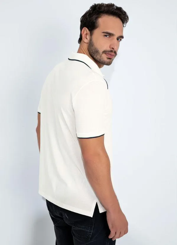 Cia Gota - Camisa Polo Branco com Recortes Cia Gota 2