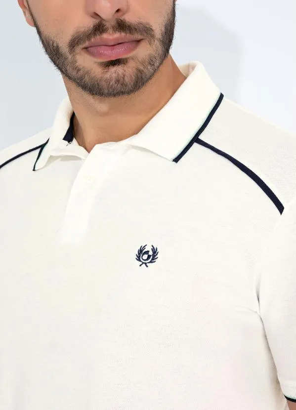Cia Gota - Camisa Polo Branco com Recortes Cia Gota 3