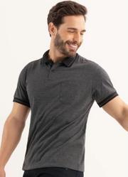 Camisa Polo Chumbo com Bolso