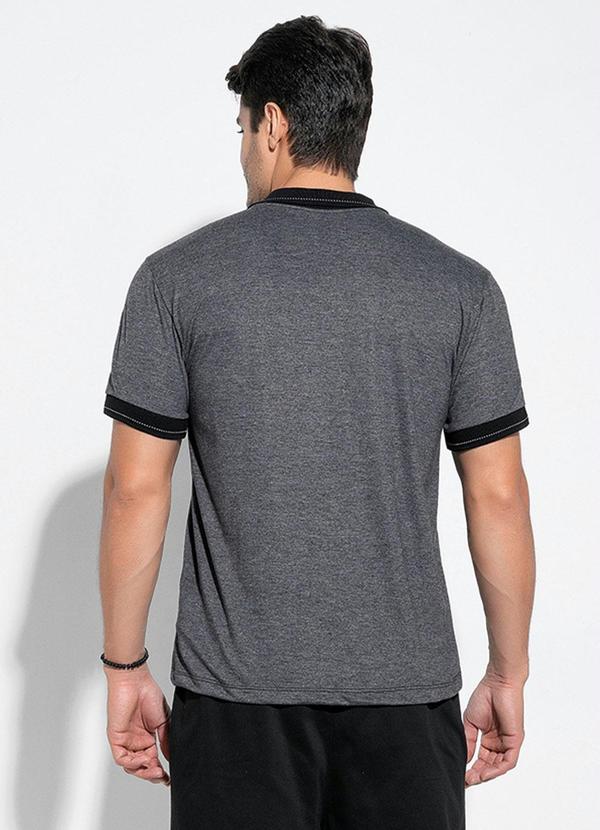 Moda Pop - Camisa Polo Chumbo com Bolso 7