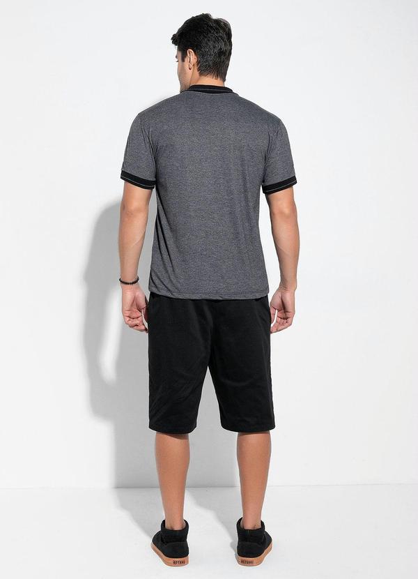 Moda Pop - Camisa Polo Chumbo com Bolso 9