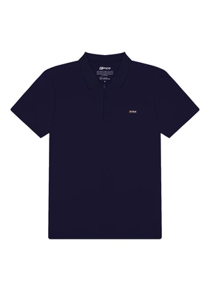 Fico - Camisa Polo com Zíper em Meia Malha Azul - FICO