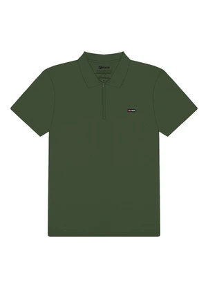Fico - Camisa Polo com Zíper em Meia Malha Verde - FICO