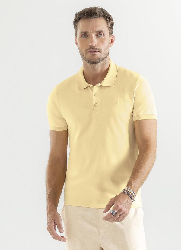 Exco - Camisa Polo em Algodão Amarelo Claro