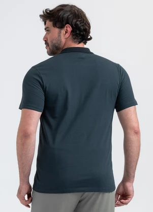 Exco - Camisa Polo em Algodão Azul Escuro - EXCO