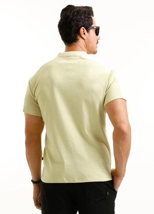 Exco - Camisa Polo em Algodão com Zíper Verde - EXCO
