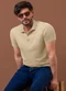 Exco - Camisa Polo em Algodão Azul Escuro - variação: Marrom Claro