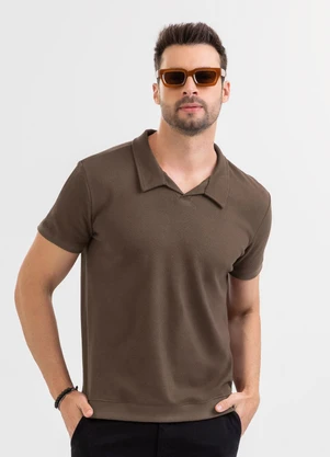 Exco - Camisa Polo em Algodão Marrom Escuro - EXCO