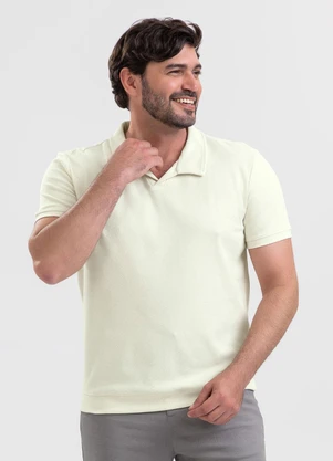 Exco - Camisa Polo em Algodão Off White - EXCO