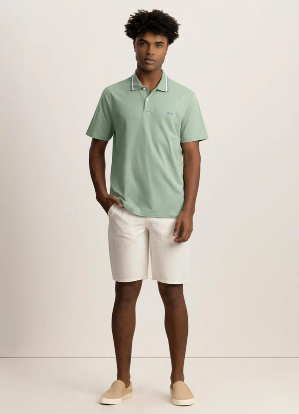 Fico - Camisa Polo em Algodão Penteado Verde 2