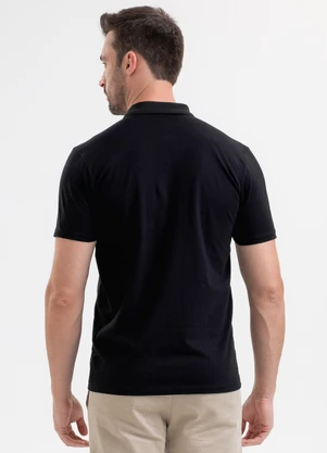 Exco - Camisa Polo em Algodão Preto - EXCO
