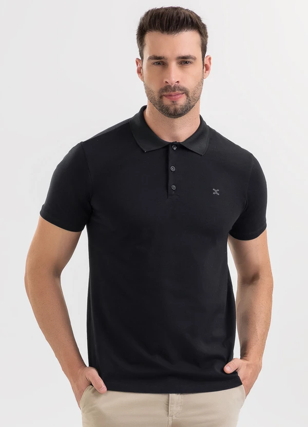 Exco - Camisa Polo em Algodão Preto