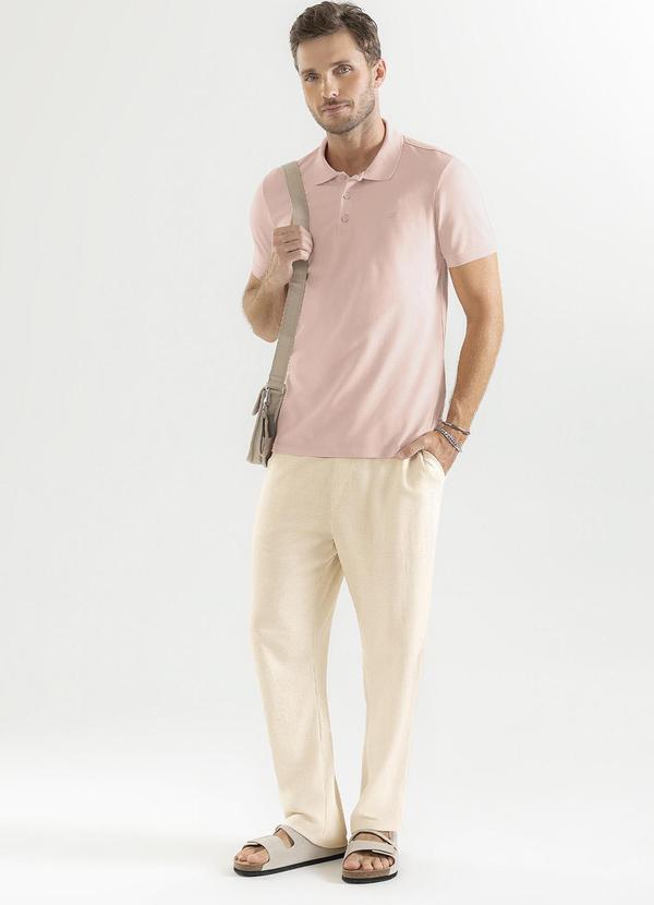 Exco - Camisa Polo em Algodão Rosa Claro 3