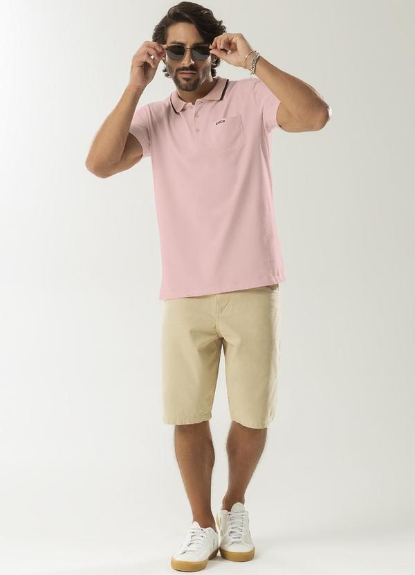Exco - Camisa Polo em Malha com Bolso Rosa 2