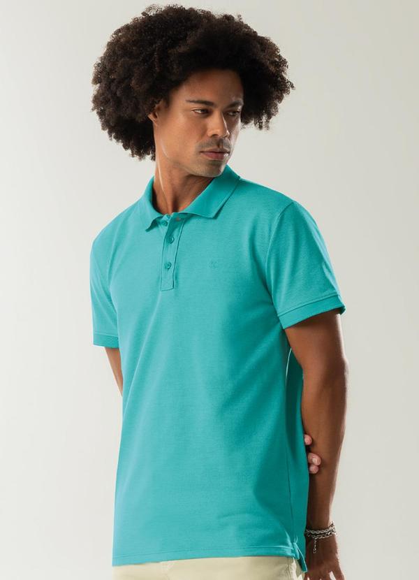 Exco - Camisa Polo em Malha com Bordado Verde
