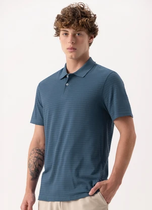 Fico - Camisa Polo em Malha de Algodão Azul - FICO